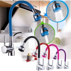 Resim Mak Su Renkli Kubar Esnek Silikonlu Oynar Başlı Musluk Batarya 