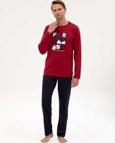 Resim Pierre Cardin Erkek Bordo Pijama Takım 50322655-900 Bordo 