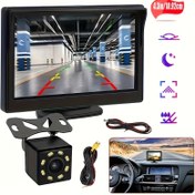 Resim 10.92cm HD Monitör 8LED Arka Görüş Kamerası Kiti] Monitör Araba Geri Görüş Kamerası Arka Görüş Park Sistemi Gece Görüşü için Geri Park SUV Pikap Karavan Traktör RV vb. Geniş Araç Yelpazesi 