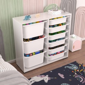 Resim Carla 9 Sepetli Çok Amaçlı Oyuncak Dolabı 