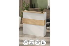 Resim Bofigo Resepsiyon Masası Ofis Masası Karşılama Masası Karşılama Bankosu Safir Meşe Beyaz 