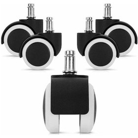 Resim Yifomall Bilgisayar Sandalyesi İçin Sessiz Siyah Tekerlek, Kalkanlı Rulmanlı Kaydırıcı Tekerlek Diğer 