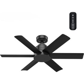 Resim Kennicott Mat Siyah - 112 Cm. Uzaktan Kumandalı Nemli Dış Mekan Tavan Vantilatörü 