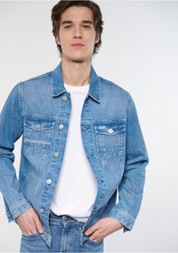 Resim Mavi - Drake Premium Blue Jean Ceket 010143-80581 Mavi 