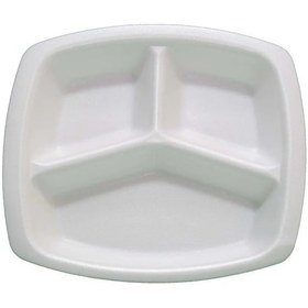 Resim 3 Gözlü Köpük Tabak 100 Adet Beyaz 