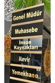 Resim Numa Concept 25x10 cm Siyah Gold Pleksi Yönlendirme Tabelası (1 adet) 