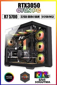 Resim DMC N302 Windows 11 / Ryzen 7 5700 / 32GB DDR4 RAM/ 512GB SSD/ RTX3050 Sıvı Soğutmalı Oyuncu Bilgisayarı 