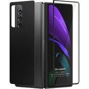 Resim Samsung Galaxy Z Fold 2 Ön + Arka Tam Kaplayan Temperli Cam Ekran Koruyucu Siyah Microsonic