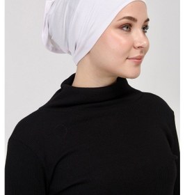 Resim Pratik Tesettür Boru Bone Beyaz 
