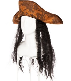 Resim neararsanbizden Siyah Saçlı Kaptan Korsan Şapkası 