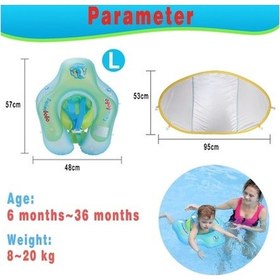 Resim Ebitda Çıkarılabilir Güneşlikli Oturaklı Bebek Yüzme Simidi - 3-12 Ay - 10-20 Kg Güvenli Ve Renkli Yüzme Deneyimi 
