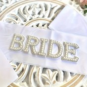 Resim Şık İnci Süsleme Gelin Kuşağı - Polyester Gelin Omuz Aksesuarı - Tüysüz, Elektriksiz Düğün Gelinlik Süsleme için Gelin ve Gelinlik Partisi 