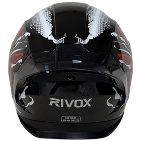 Resim Rivox R1 Venom Kapalı Motosiklet Kaskı Beyaz Kırmızı Siyah 