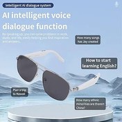 Resim AI Ile Akıllı Gözlük, 100+ Çeviri Ile Bluetooth 5.3 Gözlük, Erkek Kadın Için Anti Mavi Polarize Güneş Gözlüğü, Çok Fonksiyonlu Kulaklık Gözlükleri (WHITE) 