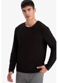 Resim Defacto Slim Fit Dar Kesim Bisiklet Yaka Sweatshirt G2605ax25aubk81 Siyah-bk81 