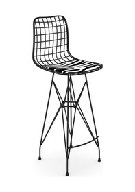 Resim Knsz kafes tel bar sandalyesi 1 li zengin syhbonar 75 cm oturma yüksekliği ofis cafe bahçe mutfak 