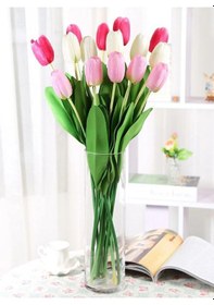 Resim Silindir Cam Vazo Yükseklik : 23 Cm Genişlik 9 Cm Beyaz 