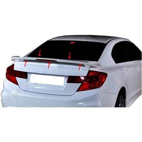 Resim Honda Civic 9 Spoiler Bagaj Yüksek (Işıklı) Fiber 2012-2015 