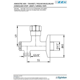 Resim Eca 102111066 Filtreli Ara Musluk Gri 