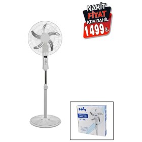 Resim Nemere 18 Inc 45 cm Kumandalı Sanayi Tipi Ayaklı Vantilatör 5-Metal Pervane 3-Kademe Hız 65W Y:137CM 