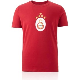 Resim Galatasaray Orijinal Parçalı Sarı Kırmızı T-Shirt 5 Yıldız Kırmızı T-Shirt Hediyeli 