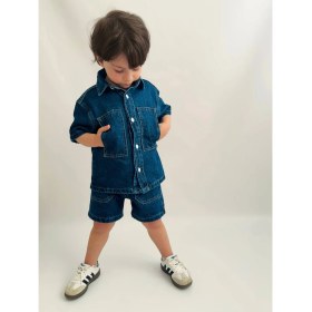 Resim Hyggestylez Erkek Çocuk Denim Gömlek Şort 2'litakım 