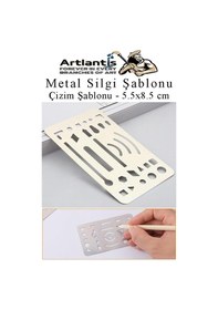 Resim Silgi Şablonu Metal 5.5x8.5 Cm 1 Adet Paslanmaz Çelik Silgi Şablonu Çizim Şablonu Cetveli Mimari Mühendislik 