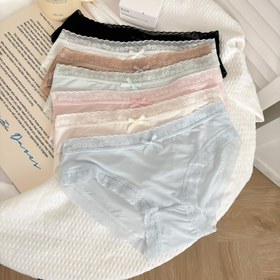Resim 7 Parça Kadınlar İçin Dikişsiz Orta Bel Külot - Pastel Renklerde Fiyonk Detaylı, Şık ve Rahat Günlük Kullanım İç Çamaşırları 