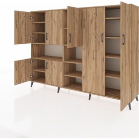 Resim Hyperion Dolap 13 Raflı 7 Kapaklı 220x44x163 Çam-çam Çam-çam 