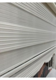 Resim Geniş Plise Ekru Dilimli Zebra Perde Ekru 