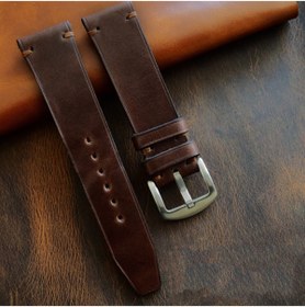 Resim Ventum Craft 20mm Kahverengi Minimal Dikiş El Yapımı Deri Kordon 