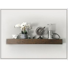 Resim Dekoratif Doğal Ahşap Tek Li 195 X 15 X 4 Cm Gizli Aparatlı Raf Ahşap 