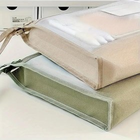 Resim Büyük Kapasiteli A4 Şeffaf Izgara Dosya Saklama Çantası Çift Fermuarlı - Geniş ve Taşınabilir Dosya Saklama Çantası, Sağlam ve Dayanıklı, Ekstra Büyük Kapasite, Dosya Saklama İçin Uygun, Kalemler, Kozmetikler, Şeffaf Tasarım ve Güvenli Fermuar Kapatma, Okul Ofisi İçin Gerekli 