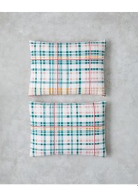 Resim English Home Geo Plaid Pamuklu 2'li Yastık Kılıfı 50x70 Cm Yeşil-pembe Yeşil-pembe 