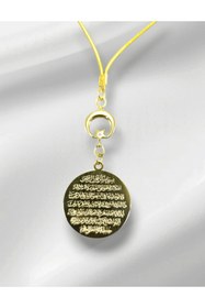 Resim biuti Altın Kaplama Ayetel Kürsi Tek Taşlı Hilal Araba Dikiz Ayna Süsü, Lüks Yeni Araba Hediyesi 