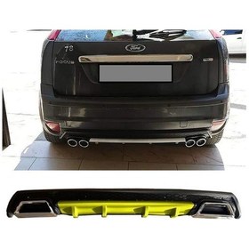 Resim Ford Focus 2 Hatchback Sarı Difüzör Çiftli Kare Egzoz Görünümlü D Tip Uyumlu Difizör 2004 - 2010 