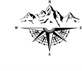 Resim burko Dağ Pusula Çıkartmaları, Araba Kaput için Çıkartma Oto Gövde Yan Kapı Pusula Su Geçirmez Çıkartmalar, Kamyon S Arazi Araçları için Vinil Şerit Çıkartma Çıkartması 