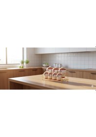 Resim 7'li Porselen Baharat Seti Bordo 