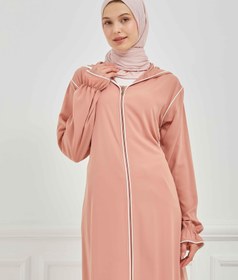 Resim Kapşonlu ve Biyeli Ferace Pembe | 20953 - 46 / Pembe 