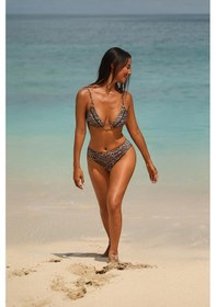 Resim Capetown Leopar Desenli Dolgusuz Toparlayıcı Bikini Takım Leopar 