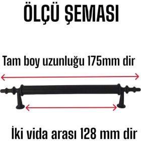 Resim Glaswen 20 Adet Erciyes Kulp Siyah 128 mm Kulp Mobilya Mutfak Dolabı Çekmece Dolap Kapak Kulpu Kulbu Metal Kulpları 