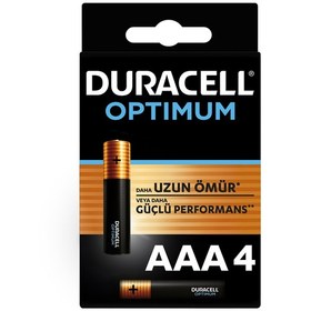 Resim Duracell Optimum AAA Alkalin İnce Pil 4'lü Blister 
