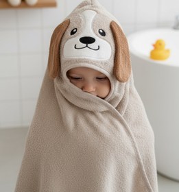Resim Kanz Bebek Kundak Havlu %100 Pamuk Nakışlı 75x75cm - Dog Taş 