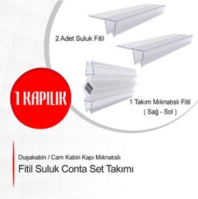 Resim Ayrıntıshop Duşakabin - Cam Kabin Kapı Mıknatıslı Conta Set Takımı 6-8mm Şeffaf 