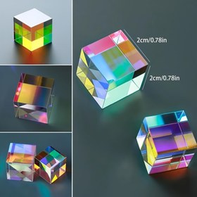 Resim 1 adet RGB Kombinasyon Dağılım Prizma Küpü, Optik Cam X-Küp, Fiberglas Malzeme, Karışık Renk, 14+ Yaş İçin Eğitici Hediye, Yenilikçi Bilim Oyuncak, Optik Deneyler | Renkli Prizma | Yönlü Yüzey 