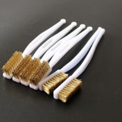 Resim 5 adet Mini Bakır Tel Fırça, 175Mm Boyutunda, Boya ve Pas Giderme İçin Tasarlanmış, Endüstriyel Metal Parlatma ve Temizlik İçin Uygun. 