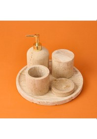 Resim Bath 5'li Banyo Seti - Traverten Çok renkli 