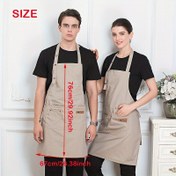 Resim 1 adet Ayarlanabilir %100 Polyester Erkek ve Kadınlar İçin Şef Önlüğü - Nefes Alabilir, Rahat İş Önlüğü, 2 Cep, Bej ve Siyah Tasarım, Mutfak, Pişirme, Fırın, Bahçe, Barbekü, Kahve Dükkanı, Güzellik Stüdyosu, Restoran, Çok Yönlü Önlük | Profesyonel Önlük | Dayanıklı Önlük 