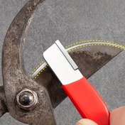 Resim 1 adet PUKAMAM Profesyonel Mutfak Bıçağı Bileme Taşı - Tüm Bıçaklar İçin Elmas Seramik Bileme Taşı, Bahçe Makasları Dahil, Ergonomik Kırmızı Sap, Dayanıklı Metal Yapı, Pil Gerektirmez, Mutfak Bileme Aracı, Şık Bileme Tasarımı, Metalik Detaylar 