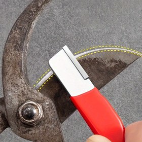 Resim 1 adet PUKAMAM Profesyonel Mutfak Bıçağı Bileme Taşı - Tüm Bıçaklar İçin Elmas Seramik Bileme Taşı, Bahçe Makasları Dahil, Ergonomik Kırmızı Sap, Dayanıklı Metal Yapı, Pil Gerektirmez, Mutfak Bileme Aracı, Şık Bileme Tasarımı, Metalik Detaylar 